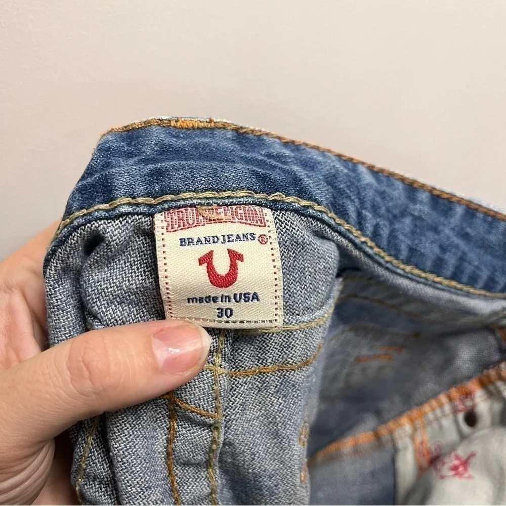 VINTAGE True Religion Two Toned Bootcut Jeans Women’s Size 30 - Picture 10 of 12